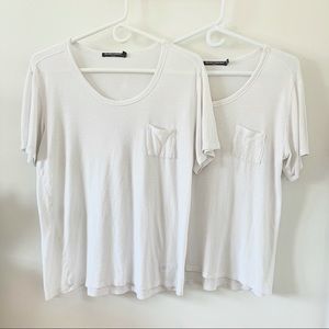 Brandy Melville white flowy tshirt (bundle of 2)